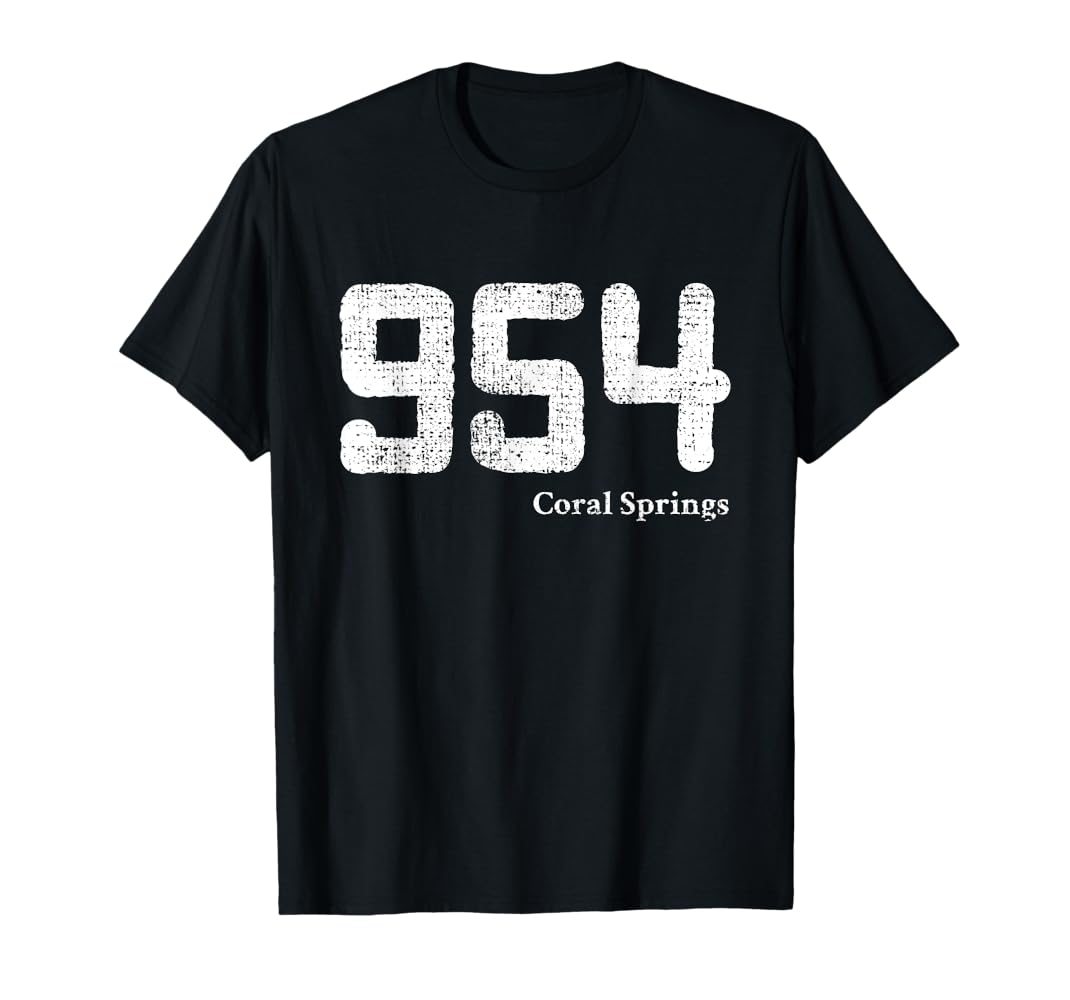 Amazon.com: 954 Area Code Coral Springs, Florida T-Shirt